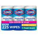 Clorox Disinfecting and Cleaning Wipes, Crisp Lemon and Fresh Scent, 75 Count Each, 3 Pack