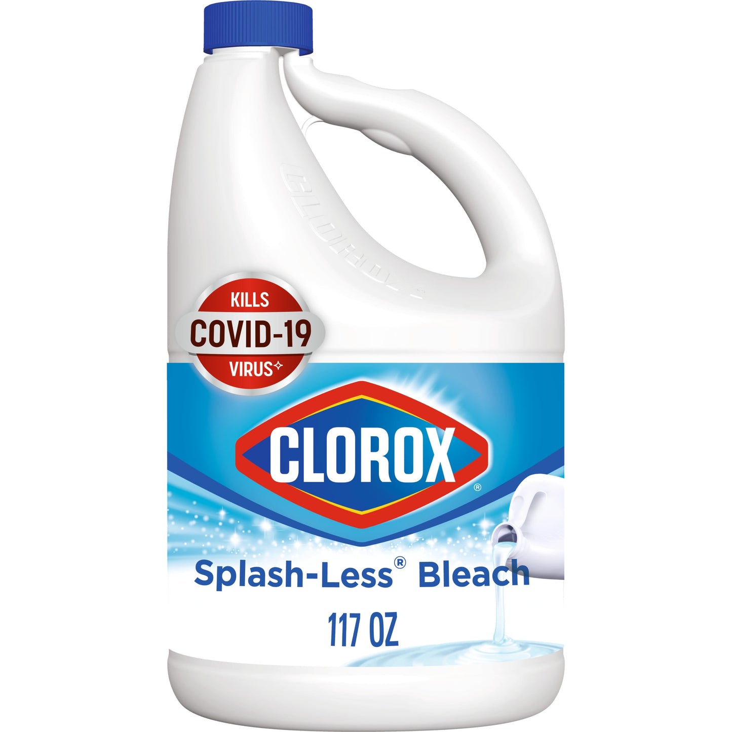 Clorox Splash-Less Liquid Bleach Cleaner, Regular Scent, 117 fl oz