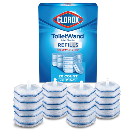 Clorox ToiletWand Disinfecting Brush Refills, Toilet Bowl Cleaner Disposable Wand Heads, 20 Count