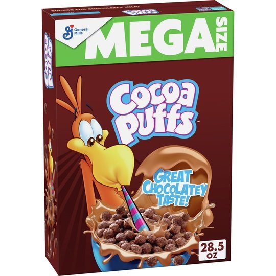 Cocoa Puffs, Chocolate Breakfast Cereal with Whole Grains Brand, Mega Size, 28.5 oz