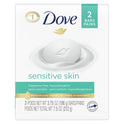 Dove Sensitive Skin Hypoallergenic Beauty Bar Soap, Fragrance Free, 3.75 oz (2 Bars)