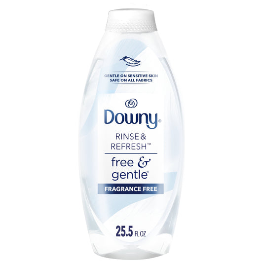 Downy Rinse & Refresh Free & Gentle Laundry Odor Remover and Fabric Softener, Fragrance Free, 25.5 fl oz