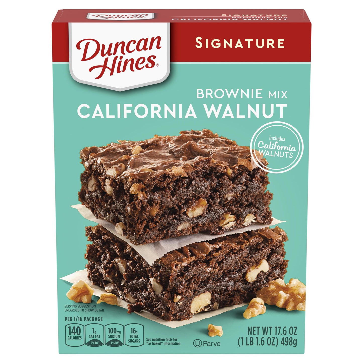 Duncan Hines Signature California Walnut Brownie Mix, 17.6 Oz