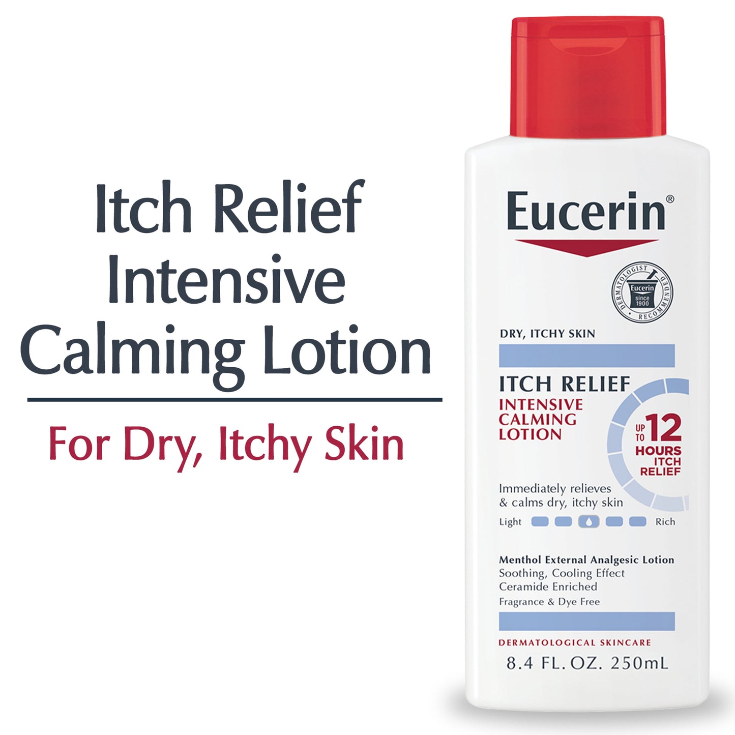 Eucerin Itch Relief Intensive Calming Lotion, 8.4 Fl Oz Bottle