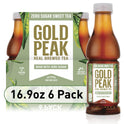 Gold Peak Real Brewed Tea Zero Sugar Diet, Bottled Tea Drink, 16.9 fl oz, 6 Bottles