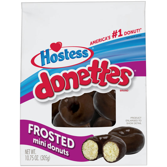 HOSTESS Frosted Mini DONETTES Bag, Chocolate Mini Donuts - 10.75 oz