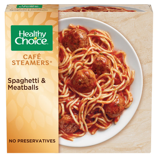 Healthy Choice Café Steamers Spaghetti & Meatballs Frozen Meal, 9.5 oz