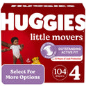 Huggies Little Movers Baby Diapers, Size 4, 104 Ct