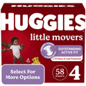 Huggies Little Movers Baby Diapers, Size 4, 58 Ct