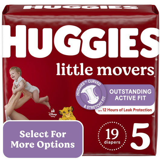 Huggies Little Movers Baby Diapers, Size 5, 19 Ct