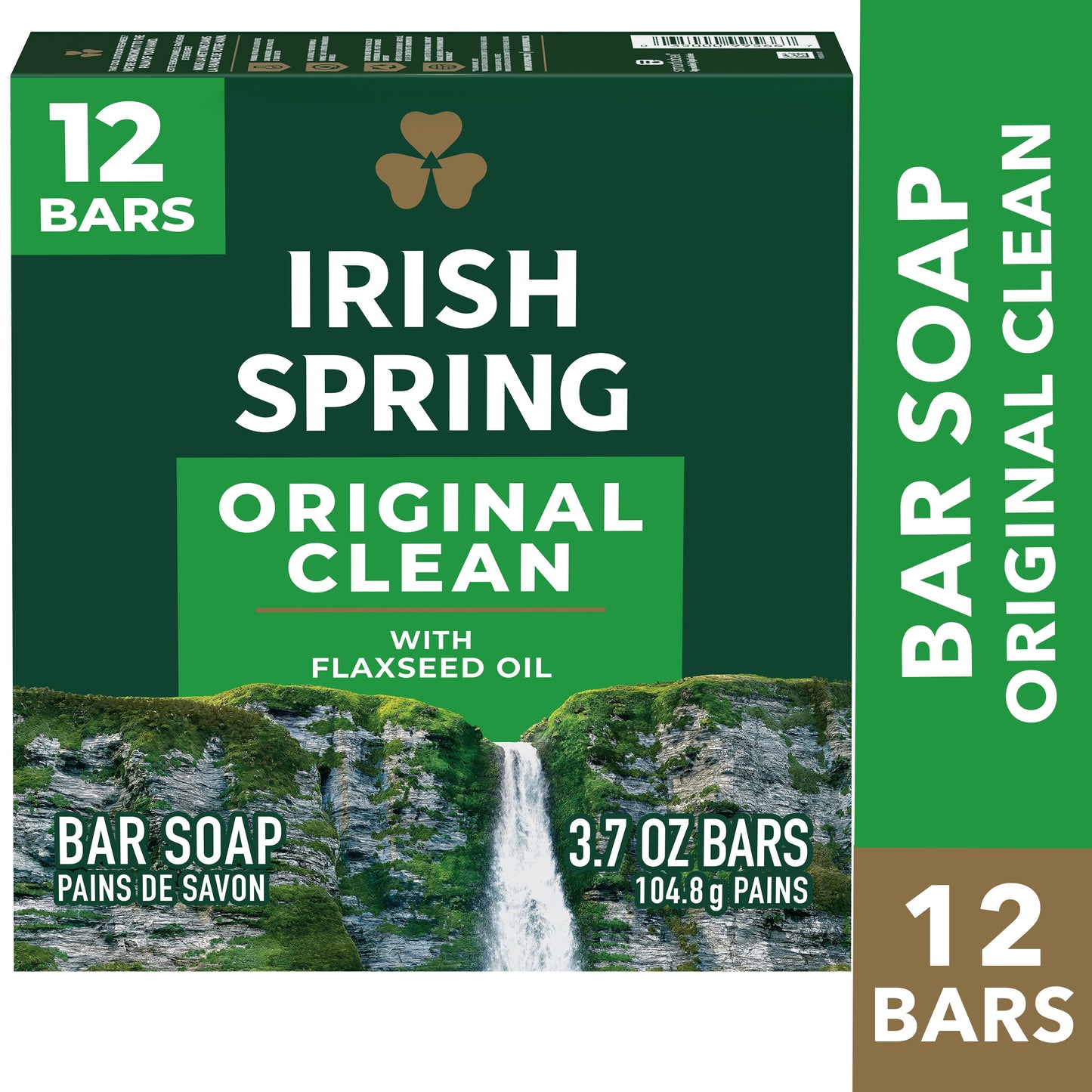 Irish Spring Bar Soap for Men, Original Clean Mens Bar Soap, 12 Pack, 3.7 oz Soap, All Skin Types
