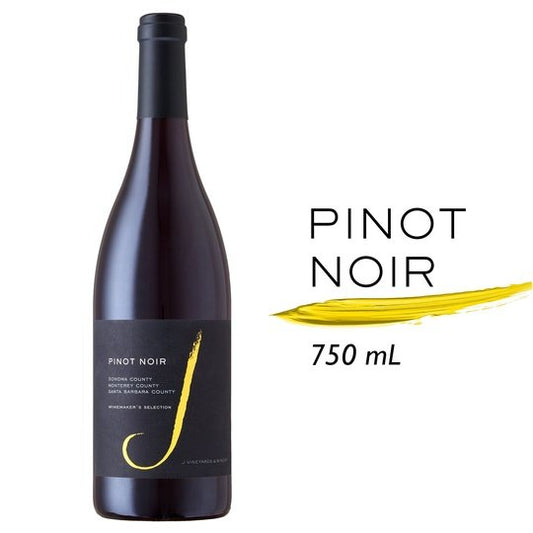 J Vineyards Black Pinot Noir Red Wine, California, 750ml Glass Bottle