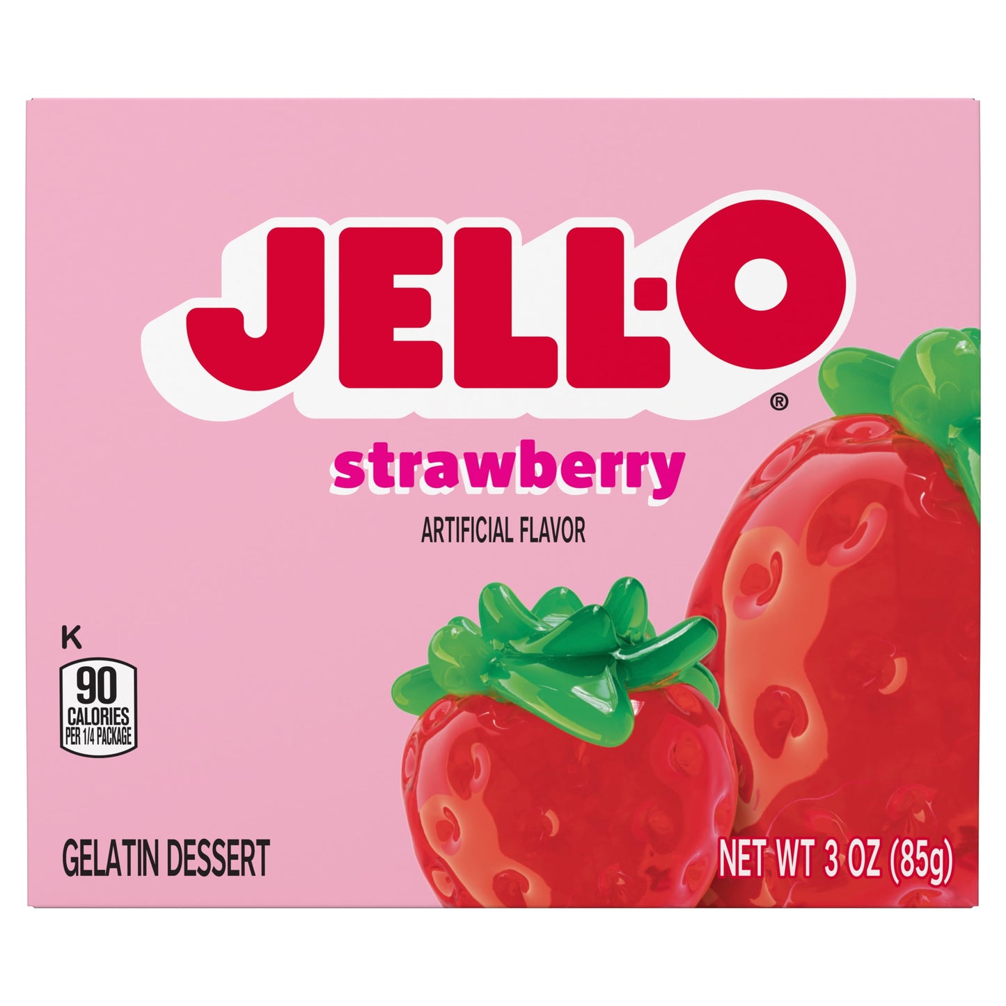 Jell-O Strawberry Artificially Flavored Gelatin Dessert Mix, 3 oz Box