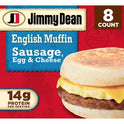 Jimmy Dean Sausage Egg & Cheese English Muffin Sandwich, 36.8 oz, 8 Count (Frozen)