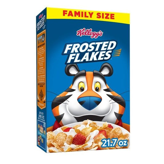 Kellogg's Frosted Flakes Original Breakfast Cereal, Family Size, 21.7 oz Box