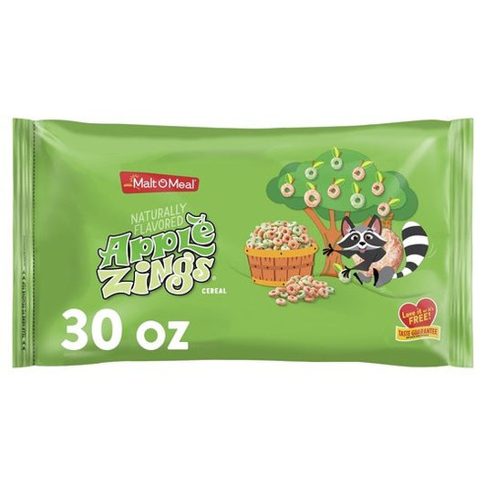 Malt-O-Meal Apple Zings Breakfast Cereal, 30 oz Resealable Cereal Bag