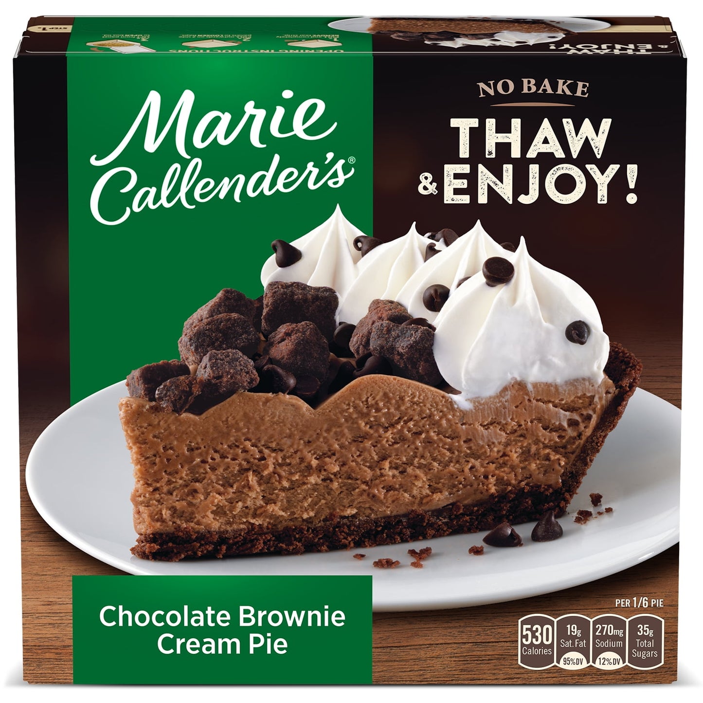 Marie Callender's Chocolate Brownie Cream Pie, 25 oz (Frozen)