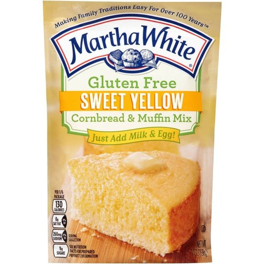 Martha White Sweet Yellow Gluten Free Cornbread Mix, 7 Oz Pouch