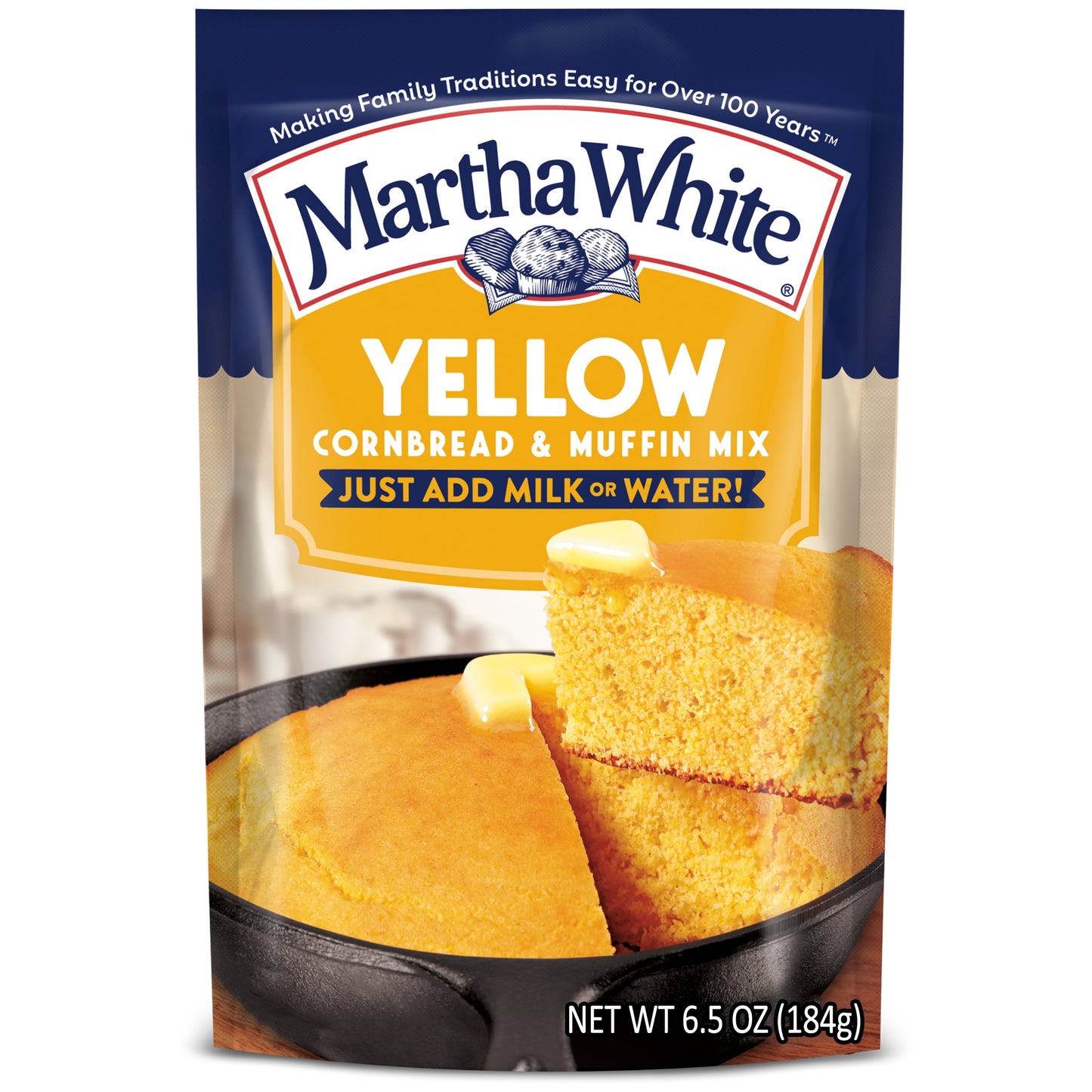 Martha White Yellow Cornbread Mix, 6.5 oz Pouch