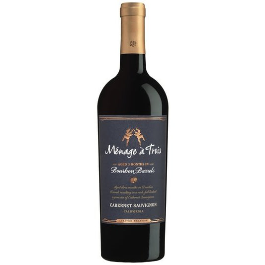 Menage a Trois Bourbon Barrel Cabernet Sauvignon Red Wine, 750 ml Bottle