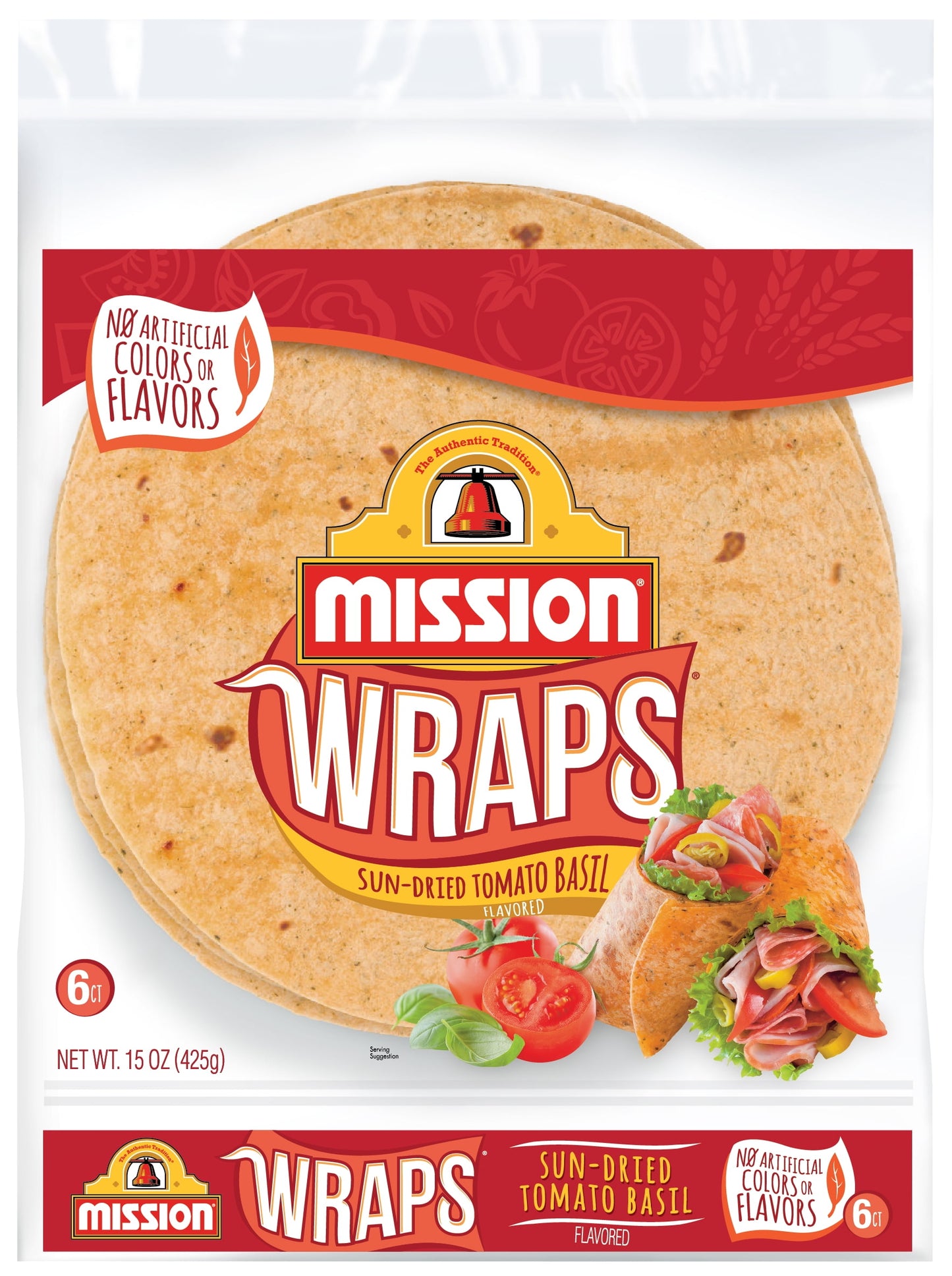 Mission Sun-Dried Tomato Basil Wraps, 6 Count