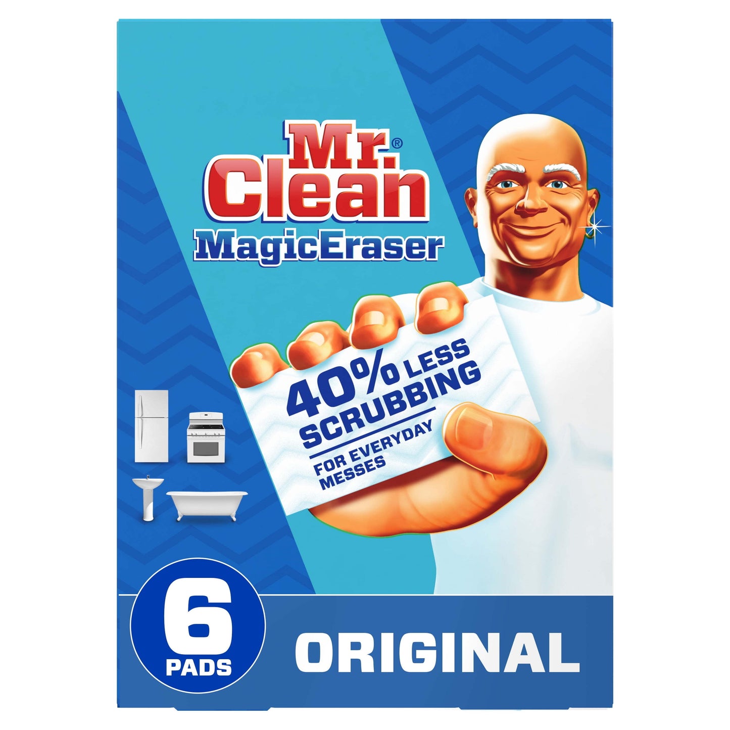 Mr. Clean Magic Eraser Original, Cleaning Pads with Durafoam, 6 Ct