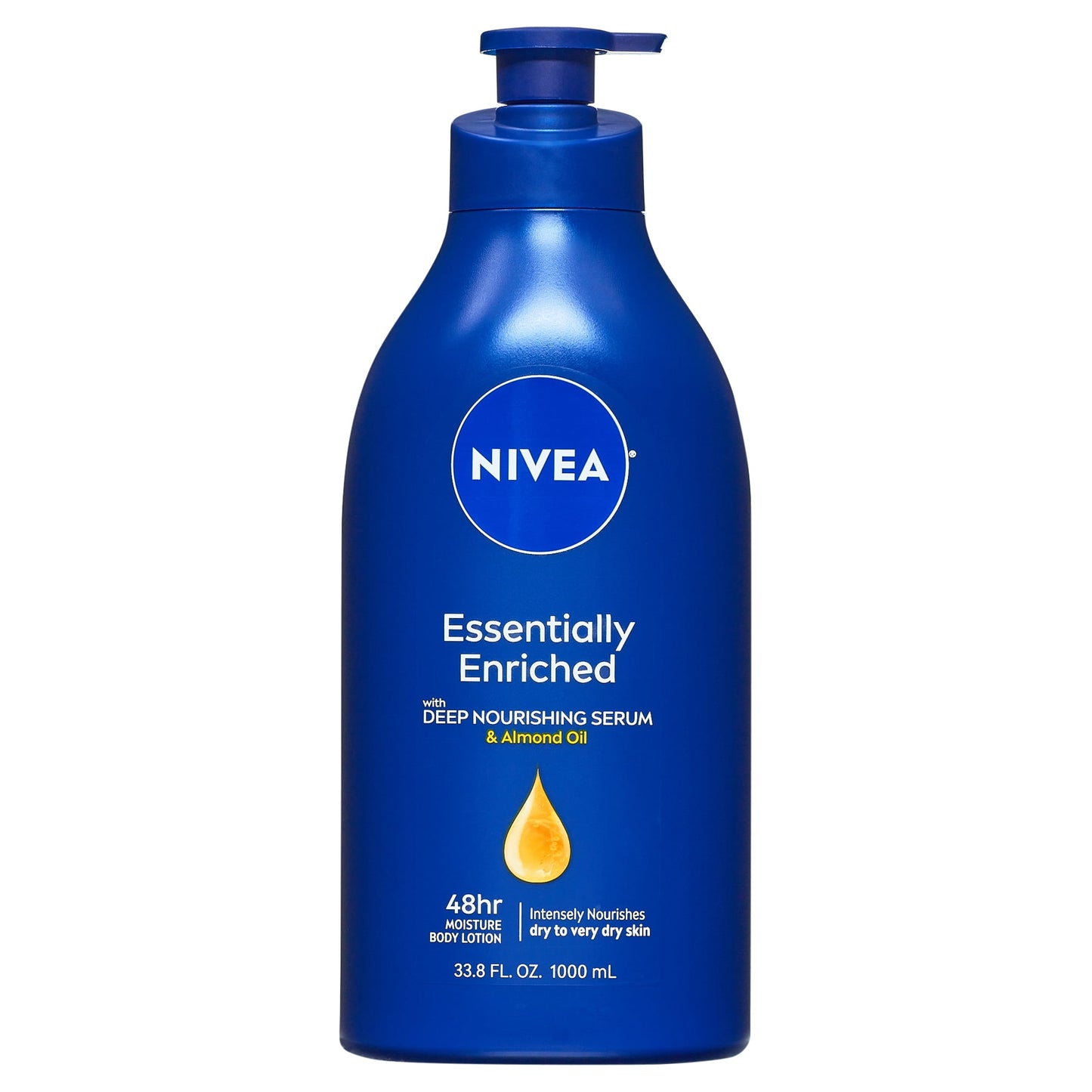 NIVEA Essentially Enriched Body Lotion for Dry Skin, 33.8 Fl Oz Pump Bottle