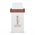 Native Natural Body Wash, Coconut & Vanilla, Sulfate Free, Paraben Free, 18 oz