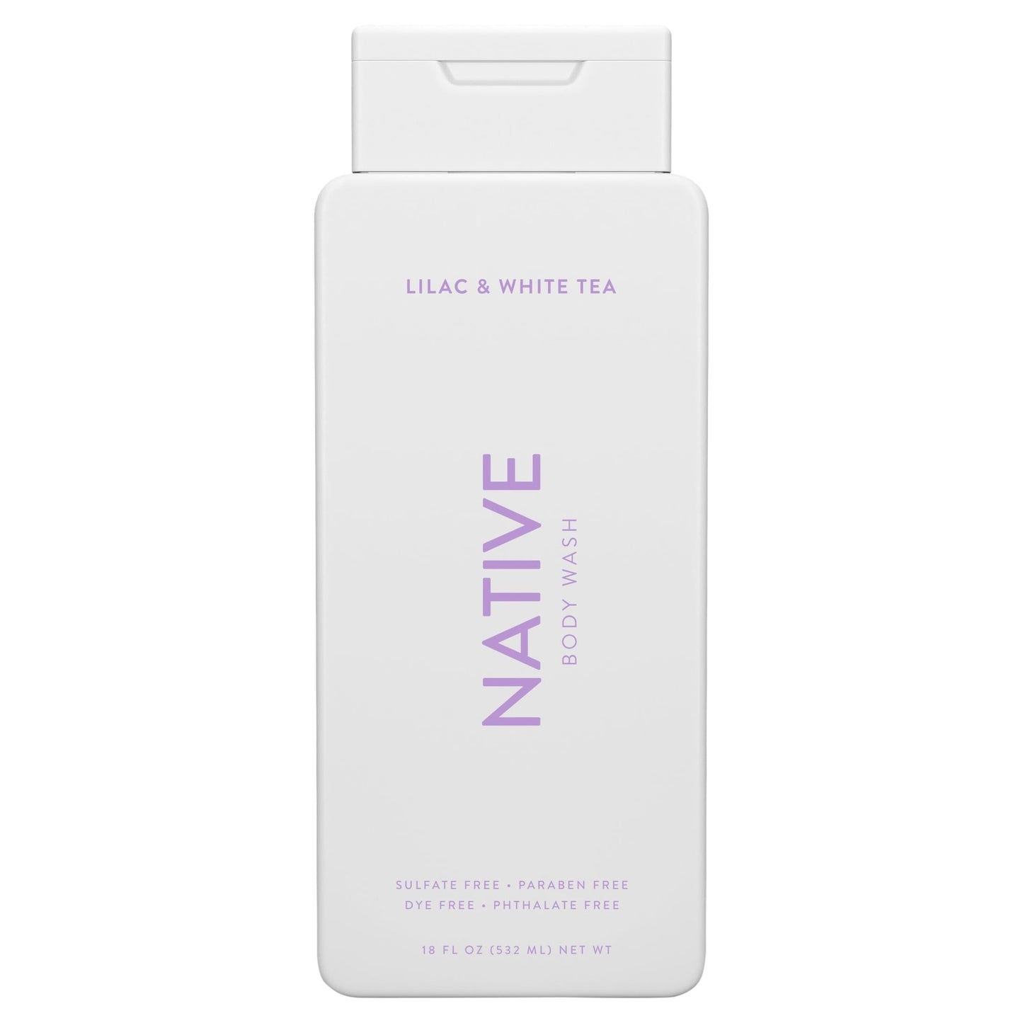 Native Natural Body Wash, Lilac & White Tea, Sulfate Free, Paraben Free, 18 oz