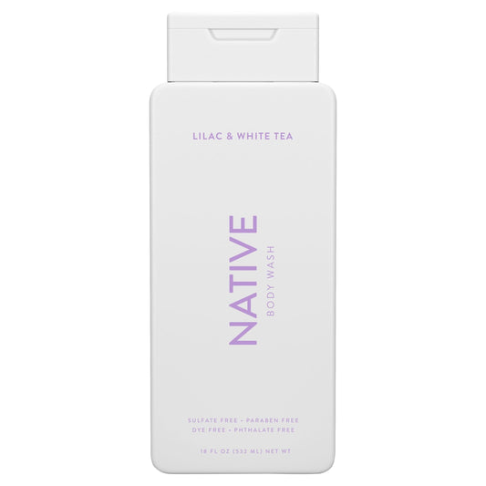 Native Natural Body Wash, Lilac & White Tea, Sulfate Free, Paraben Free, 18 oz