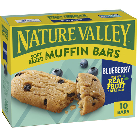 Nature Valley Soft-Baked Muffin Bars, Blueberry, Snack Bars, 10 Bars, 12.4 OZ