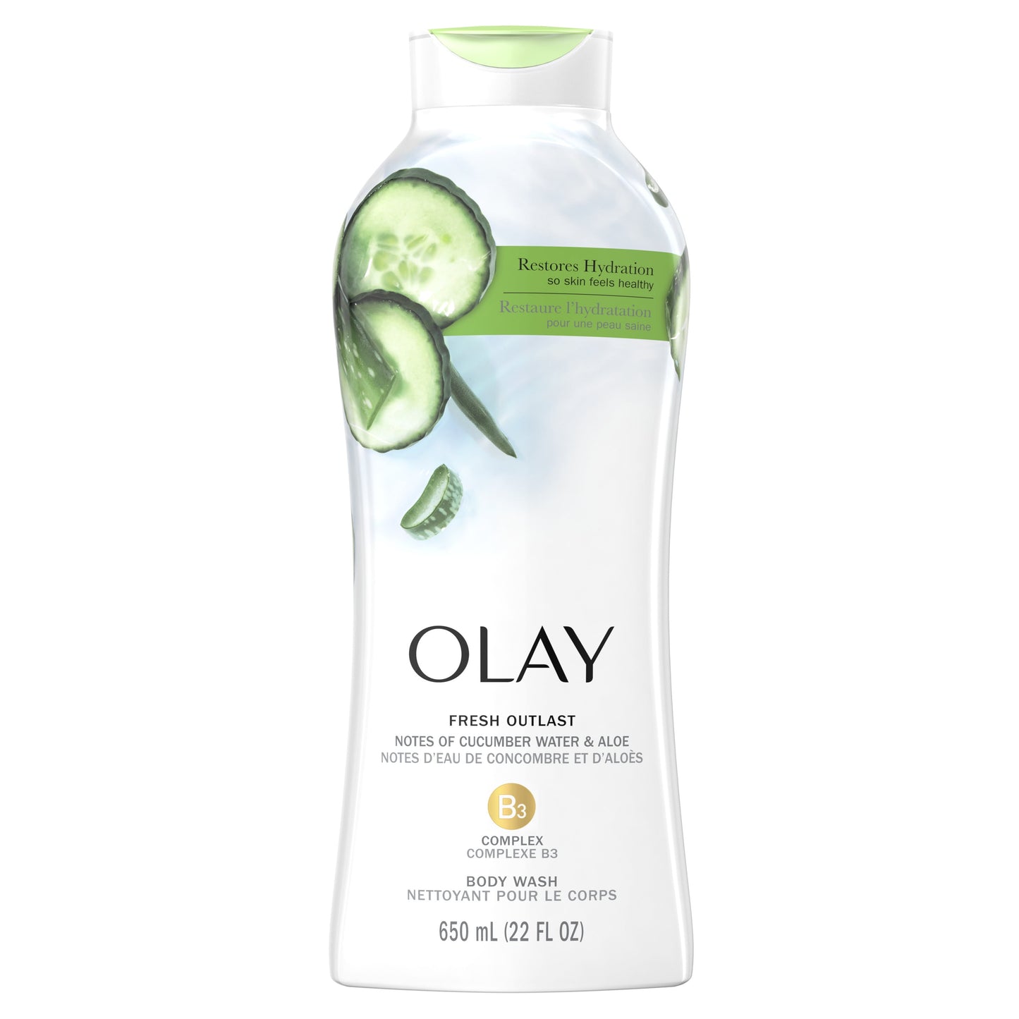 Olay Fresh Outlast Body Wash with Notes of Cucumber and Aloe, 22 fl oz