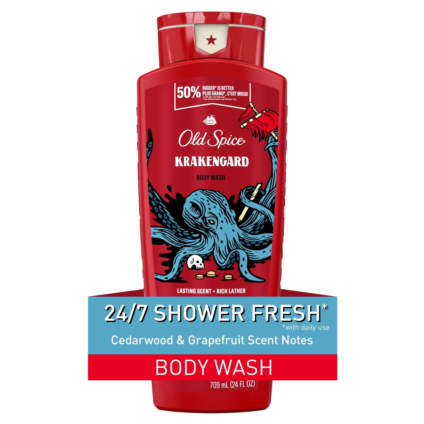 Old Spice Body Wash for Men, Krakengard, Long Lasting Lather, 24 fl oz