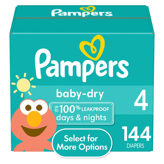 Pampers Baby Dry Diapers Size 4, 144 Count (Select for More Options)