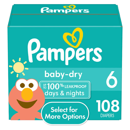 Pampers Baby Dry Diapers Size 6, 108 Count