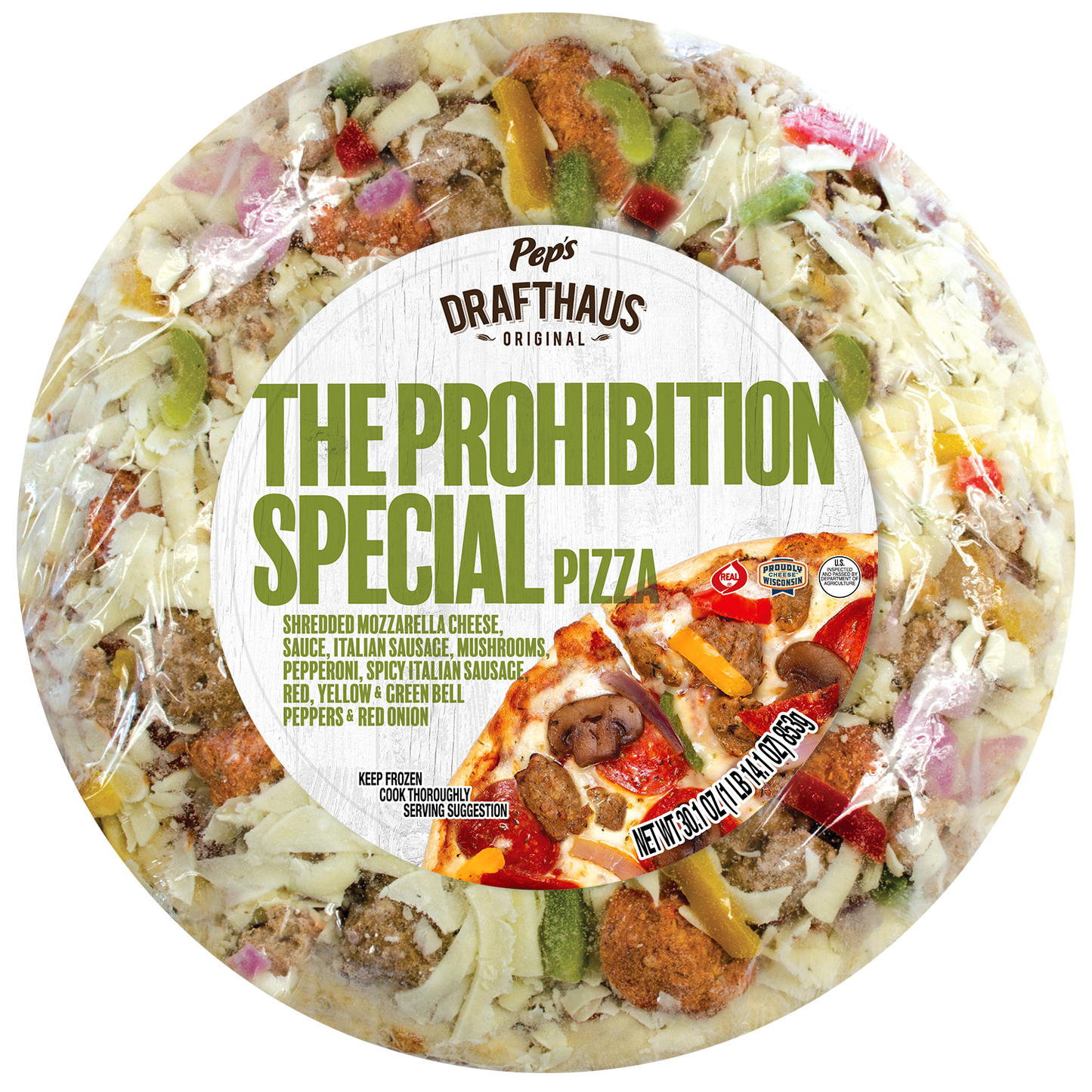 Pep's Drafthaus Original Prohibition Special Supreme Frozen Pizza 33.8oz