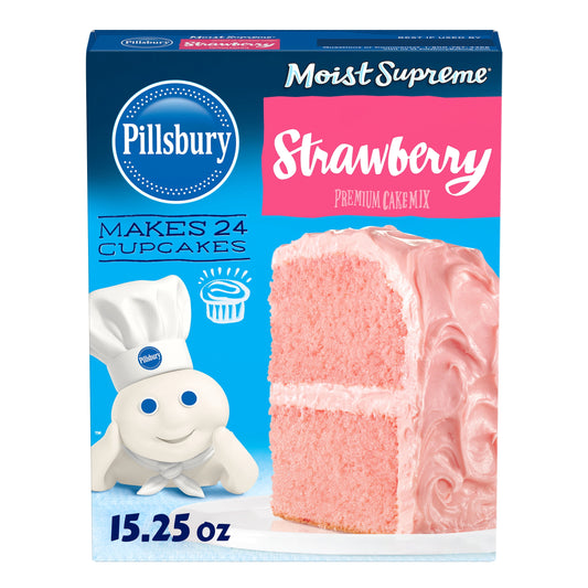 Pillsbury Moist Supreme Premium Strawberry Cake Mix, 15.25 oz Box