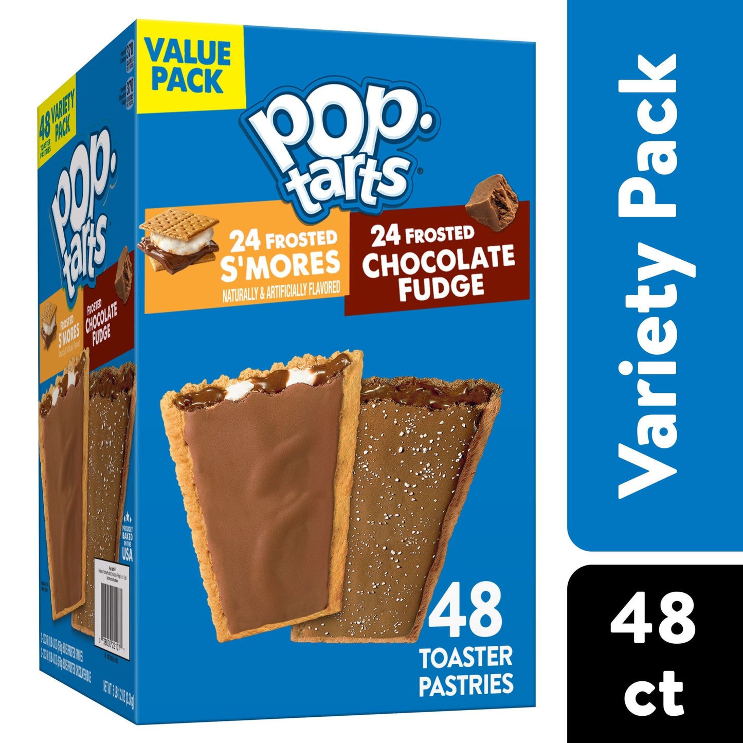 Pop-Tarts Variety Pack Instant Breakfast Toaster Pastries, Shelf-Stable, Ready-to-Eat, 81.2 oz, 48 Count Box