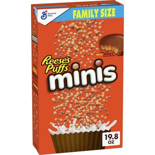 Reese's Puffs Minis Breakfast Cereal, Chocolate Peanut Butter Cereal, Family Size, 19.8 OZ