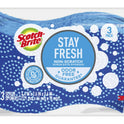 Scotch-Brite Stay Fresh Non-Scratch Scrub Dots Sponges, 3 Scrubbing Sponges