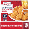 SeaPak Budweiser Beer Battered Shrimp, Oven Crunchy, Easy to Bake, Large, 16 oz (Frozen)