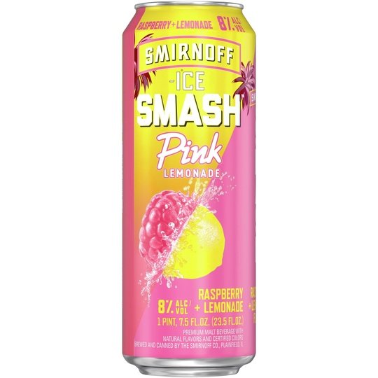 Smirnoff Ice Smash Pink Lemonade, 23.5oz Single Can, 8% ABV