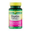 Spring Valley Biotin Hair/Skin/Nails Health Dietary Supplement Softgels, 5,000 mcg, 120 Count