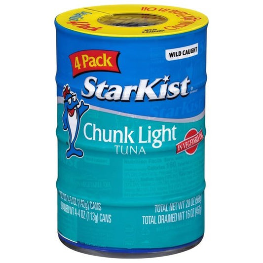 StarKist Chunk Light Tuna in Vegetable Oil, 5 oz, 4 Cans