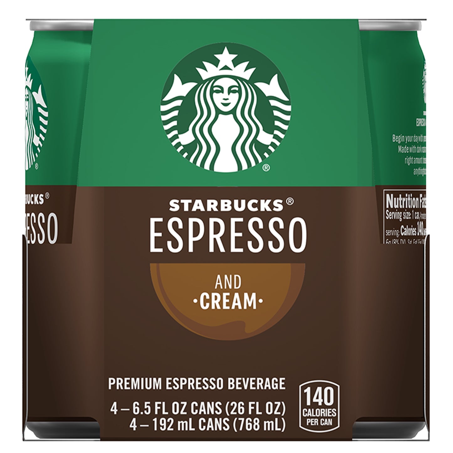 Starbucks Espresso & Cream Premium Espresso Beverage, 6.5 fl oz, 4 count