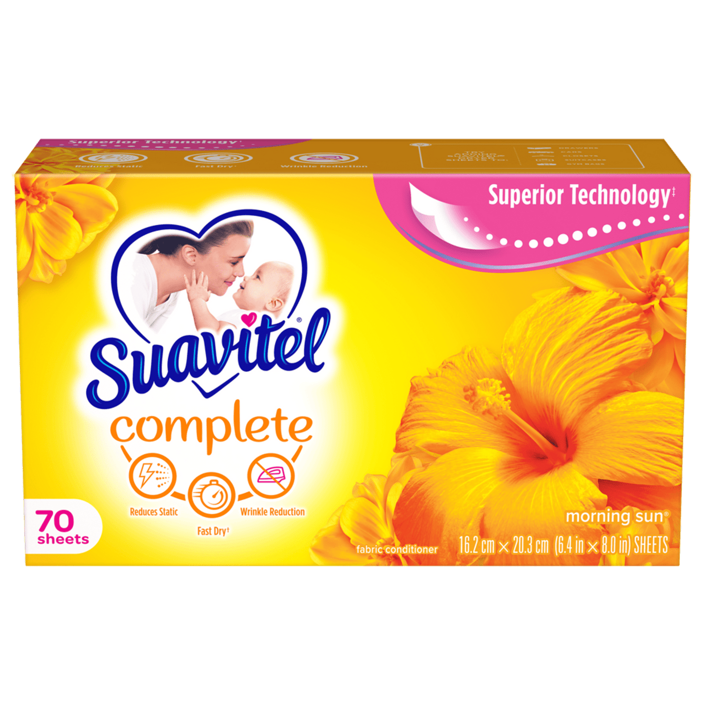 Suavitel Complete Dryer Sheets, Morning Sun 70 Count