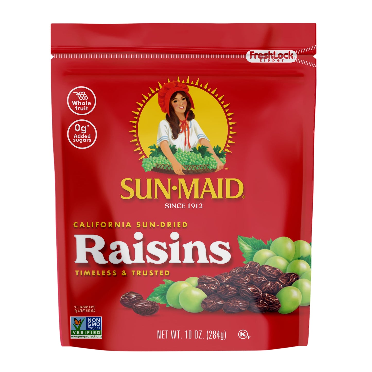 Sun-Maid California Sun-Dried Raisins, Dried Fruit Snack, 10 oz Bag