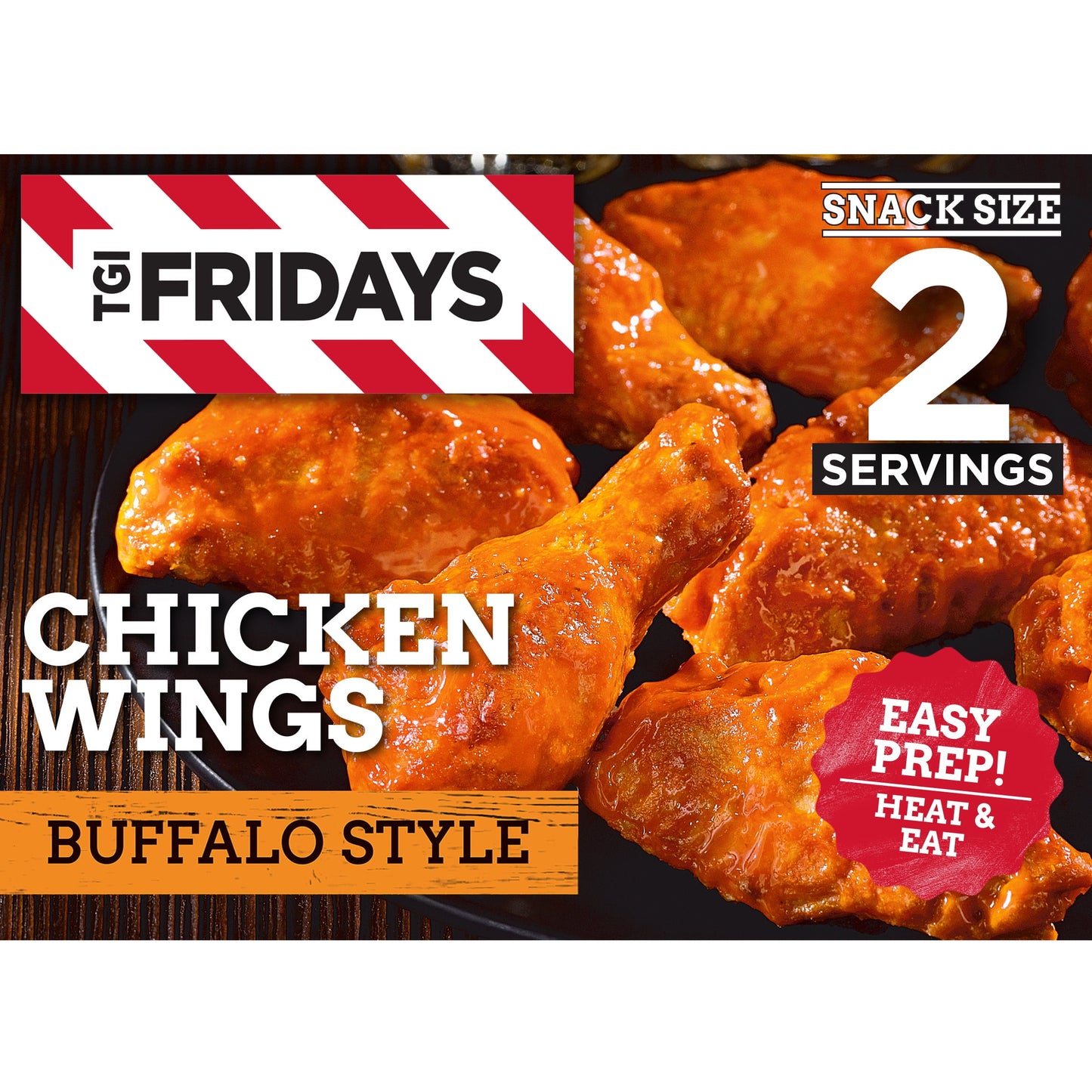 TGI Fridays Frozen Appetizers Buffalo Style Chicken Wings, 9 oz. Box