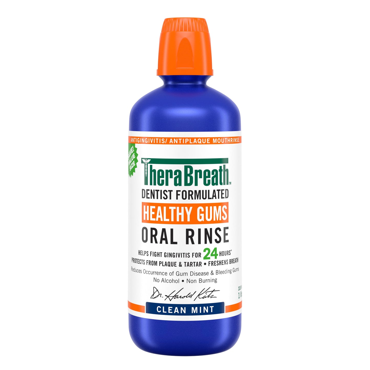 TheraBreath Healthy Gums Mouthwash, Clean Mint, Antigingivitis, 1 Liter