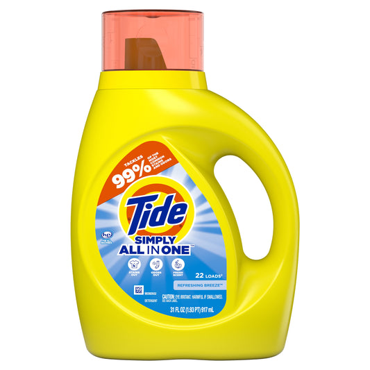 Tide Simply Refreshing Breeze, 22 Loads Liquid Laundry Detergent, 31 fl oz
